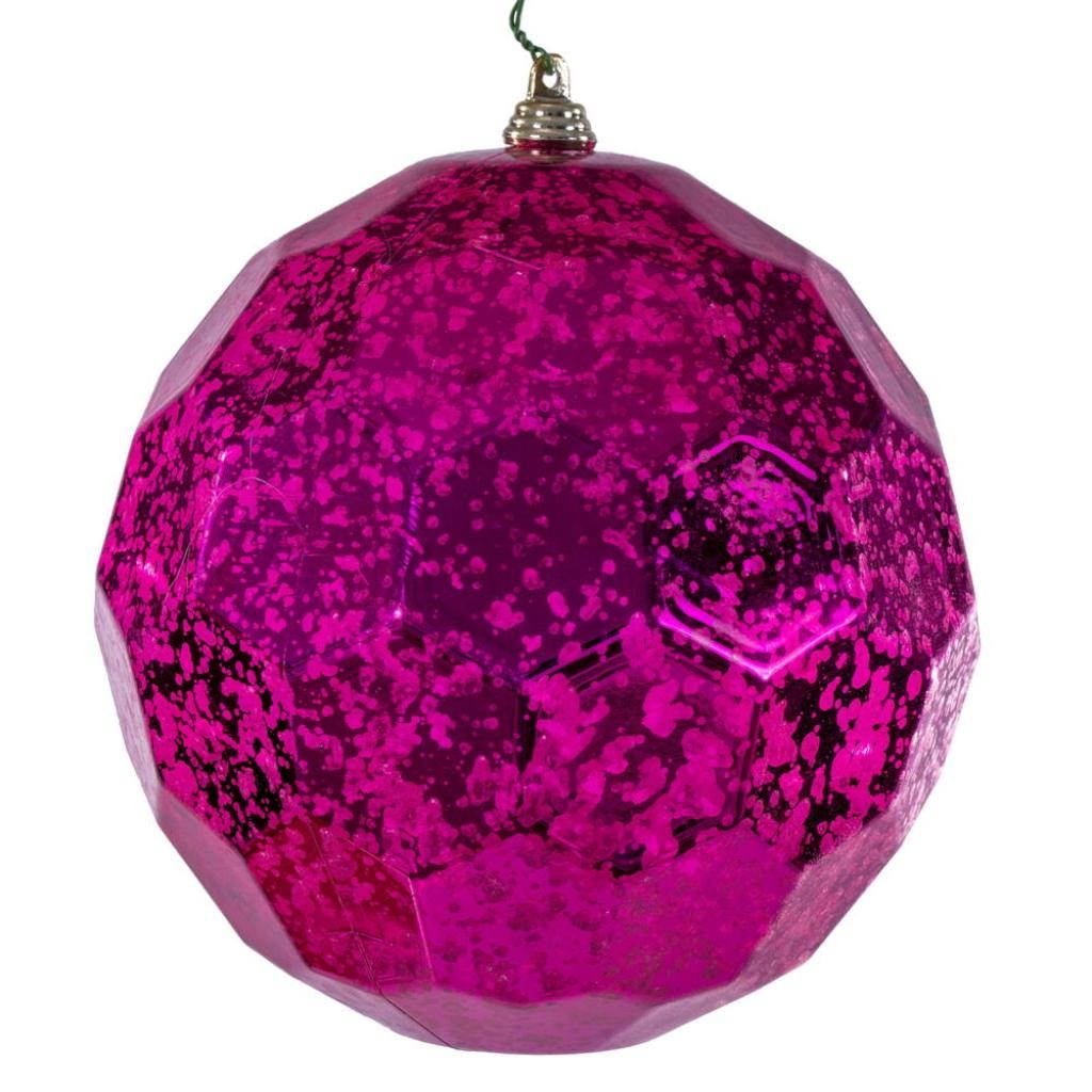 6" Fuchsia Honeycomb Mercury Christmas Ornament (2 Pack) 1