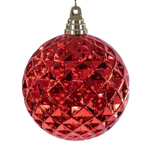 4.75" Red Diamond Mercury Christmas Ornament (4 Pack) 1