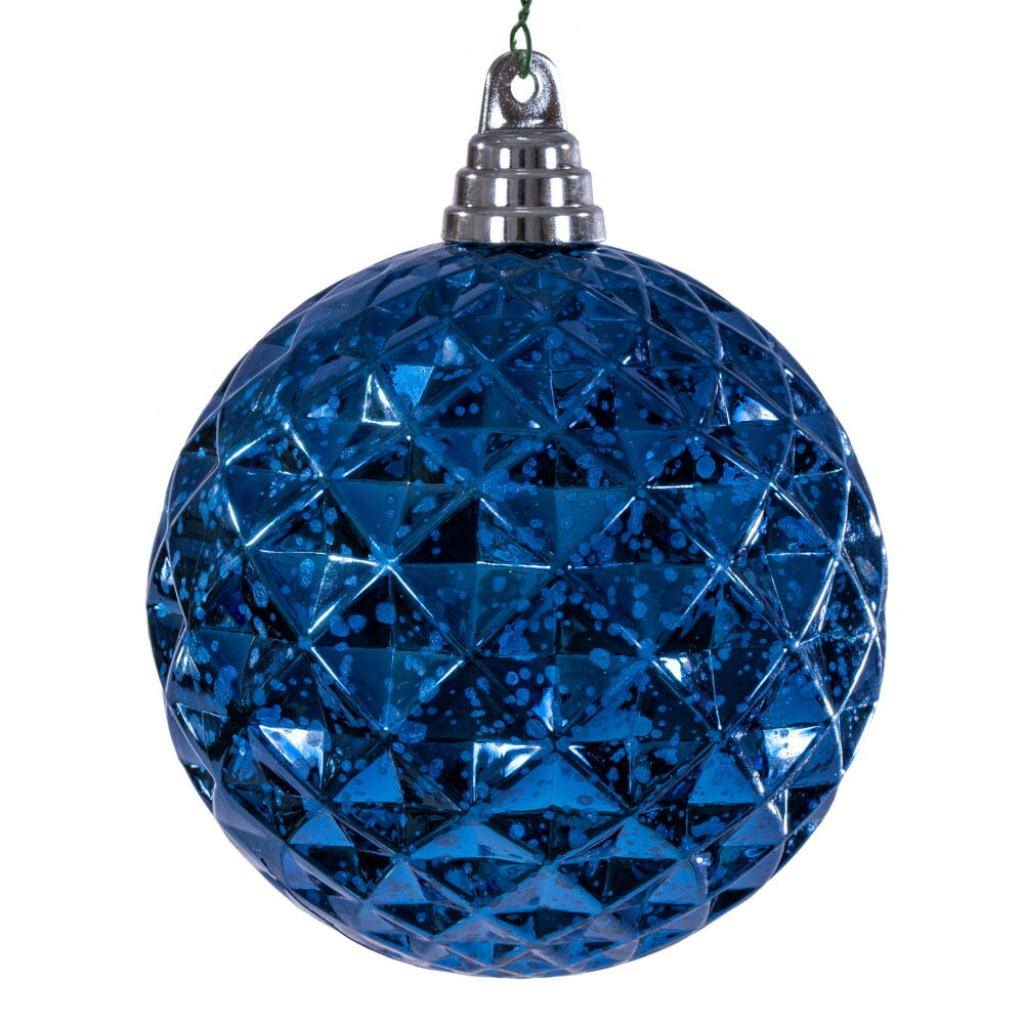 4.75" Midnight Blue Mirror Mercury Christmas Ornament (4 Pack) 1