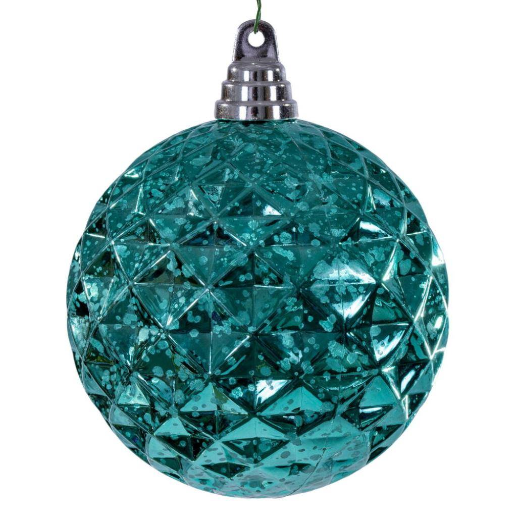 4.75" Teal Diamond Mercury Christmas Ornament (4 Pack) 1