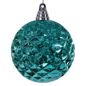 4.75" Teal Diamond Mercury Christmas Ornament (4 Pack) 1