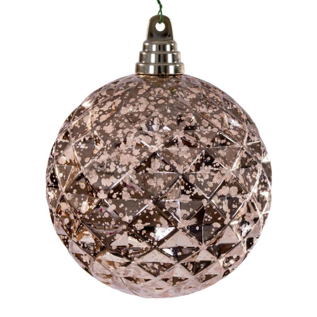 4.75" Rose Gold Diamond Mercury Christmas Ornament (4 Pack) 1
