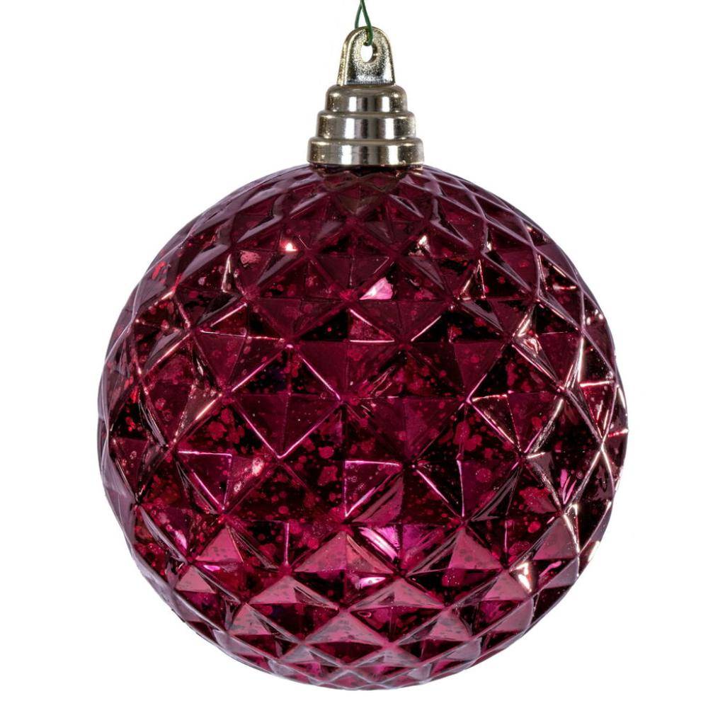4.75" Burgundy Diamond Mercury Christmas Ornament (4 Pack) 1