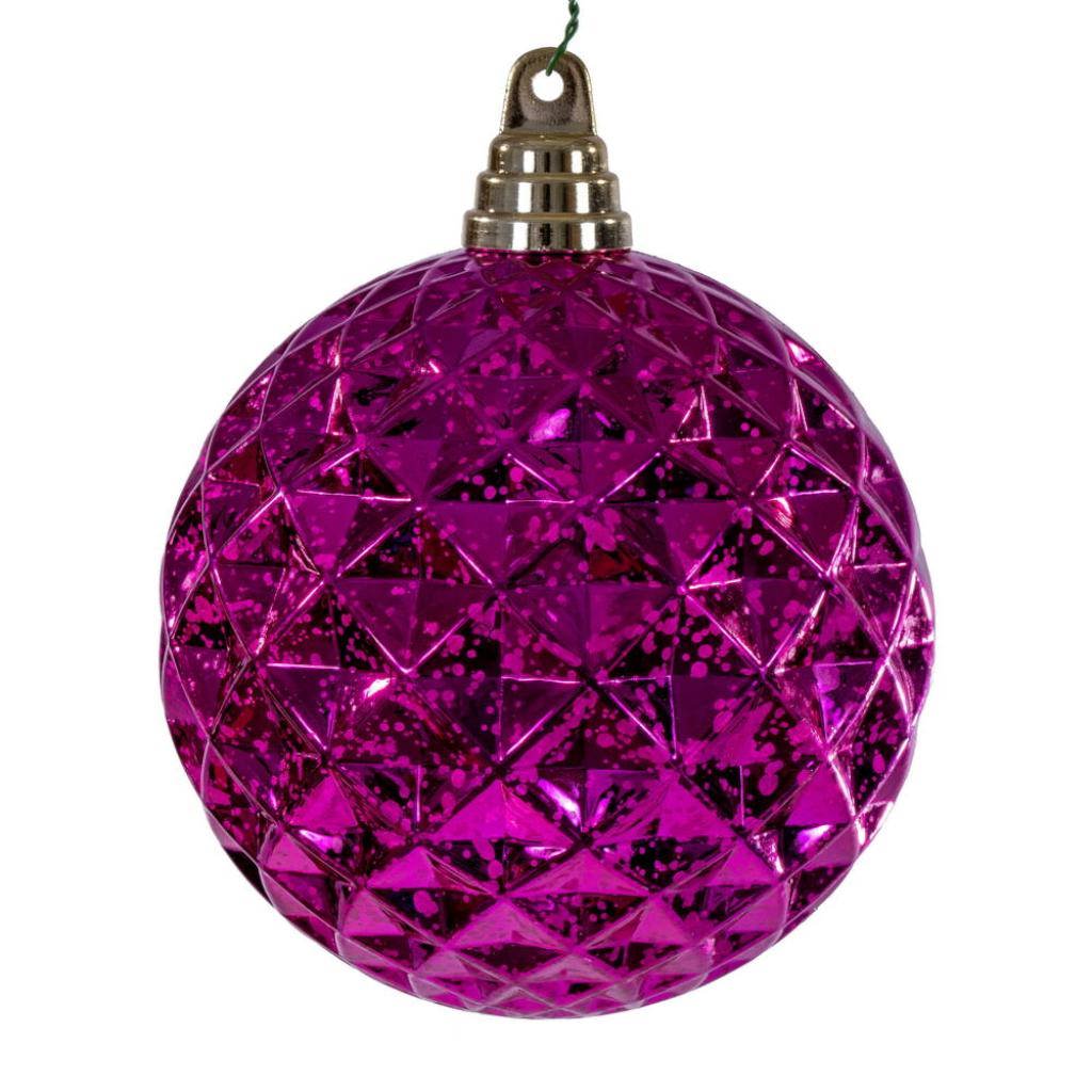 4.75" Fuchsia Honeycomb Mercury Christmas Ornament (4 Pack) 1