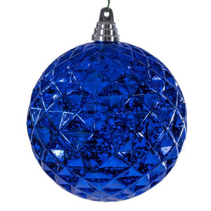 6" Blue Diamond Mercury Christmas Ornament (2 Pack) 1