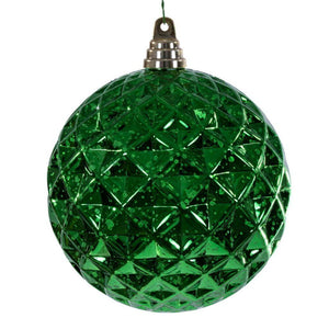 6" Green Diamond Mercury Christmas Ornament (2 Pack) 1