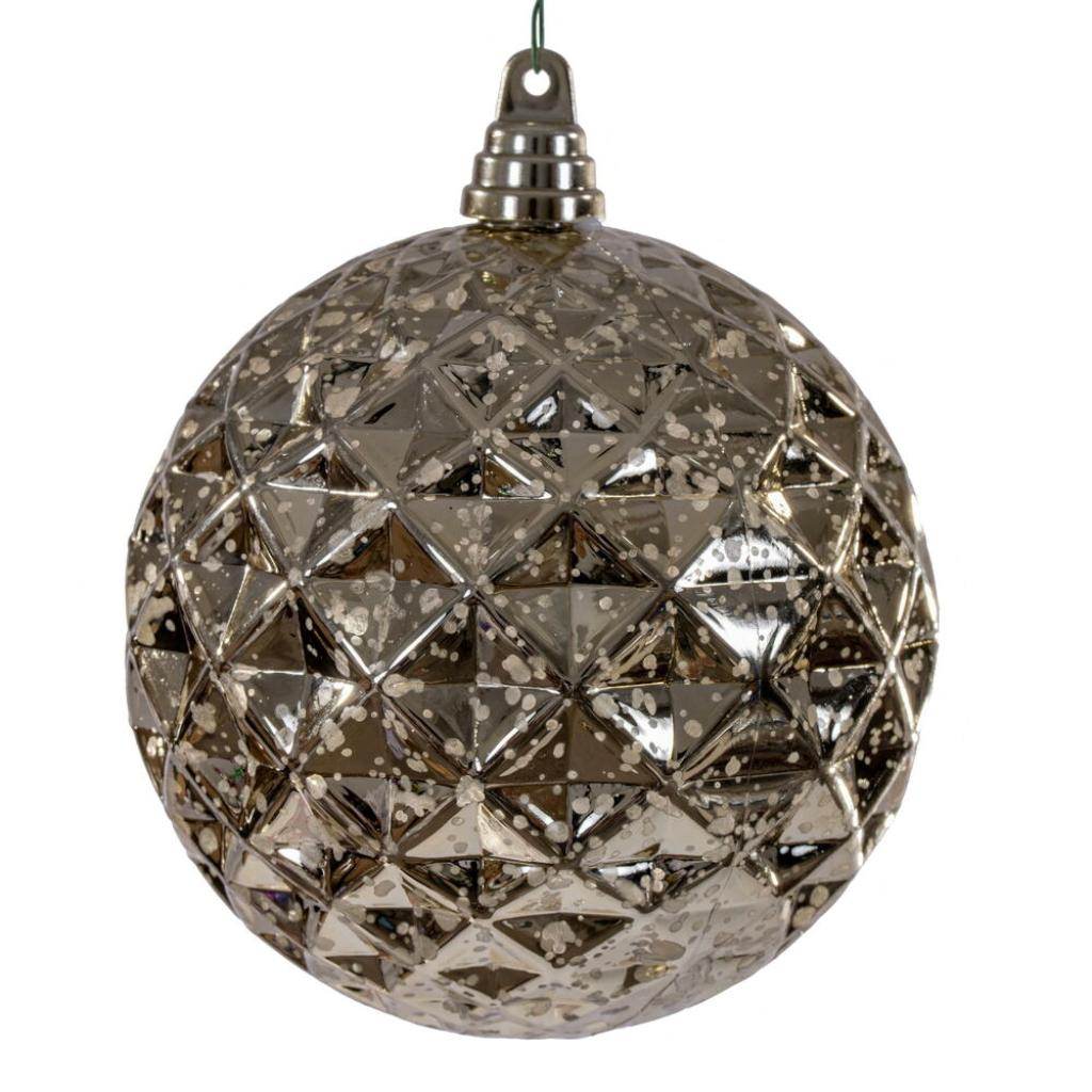 6" Champagne Diamond Mercury Christmas Ornament (2 Pack) 1