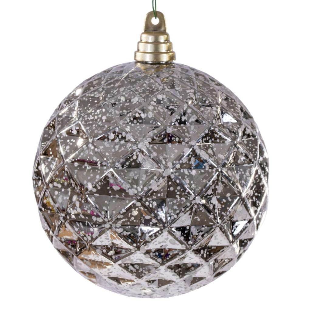 6" Oat Diamond Mercury Christmas Ornament (2 Pack) 1