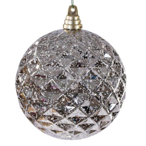 6" Oat Diamond Mercury Christmas Ornament (2 Pack) 1