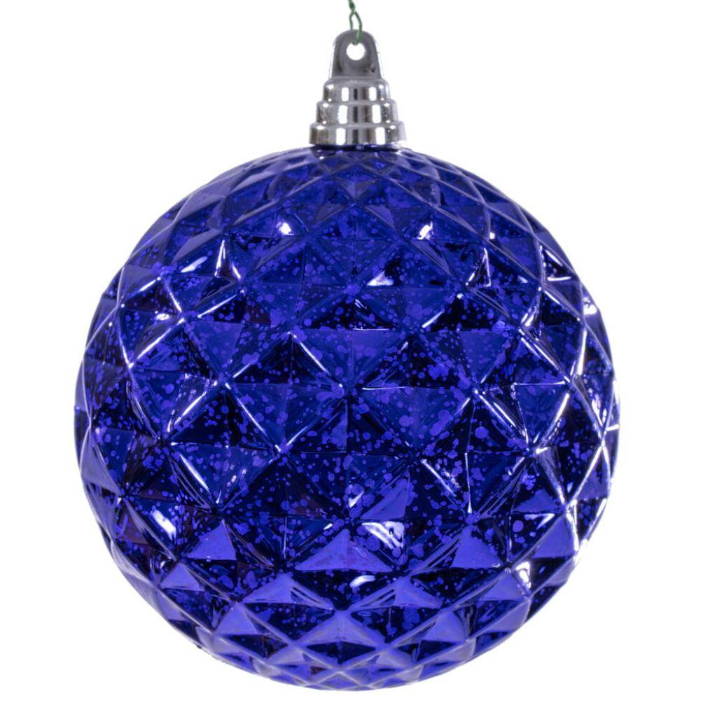 6" Purple Diamond Mercury Christmas Ornament (2 Pack) 1