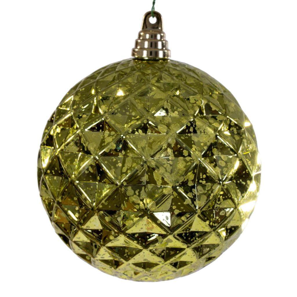 6" Lime Diamond Mercury Christmas Ornament (2 Pack) 1