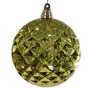 6" Lime Diamond Mercury Christmas Ornament (2 Pack) 1
