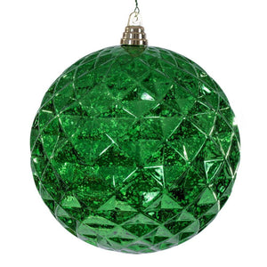8" Green Diamond Mercury Christmas Ornament 1