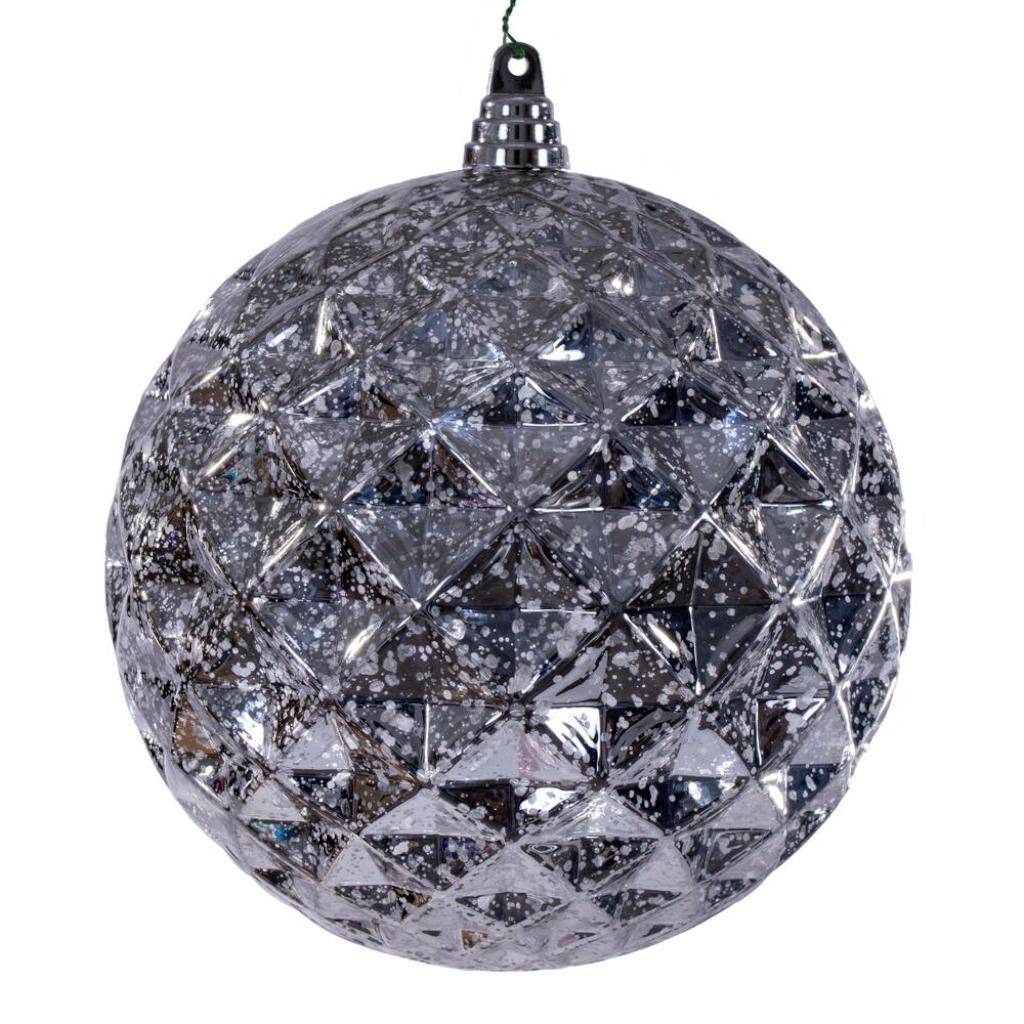 8" Silver Diamond Mercury Christmas Ornament 1