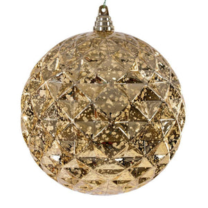 8" Gold Diamond Mercury Christmas Ornament 1