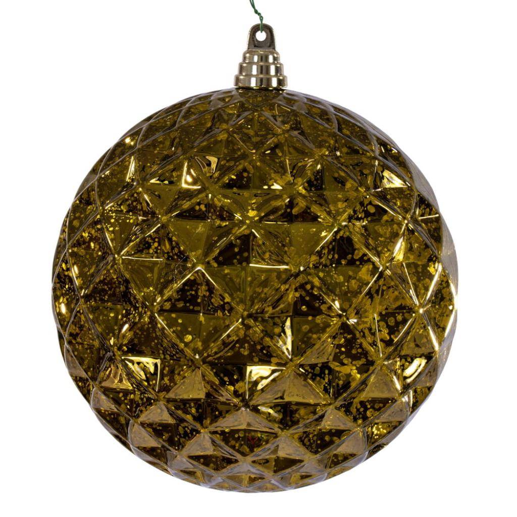 8" Olive Diamond Mercury Christmas Ornament 1