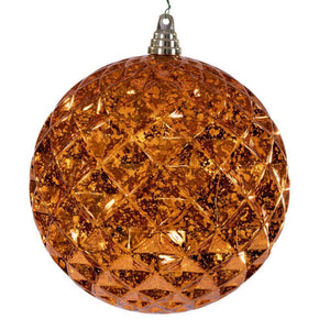 8" Burnish Orange Diamond Mercury Christmas Ornament 1