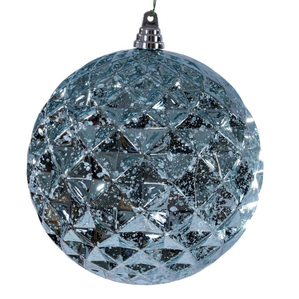 8" Baby Blue Diamond Mercury Christmas Ornament 1