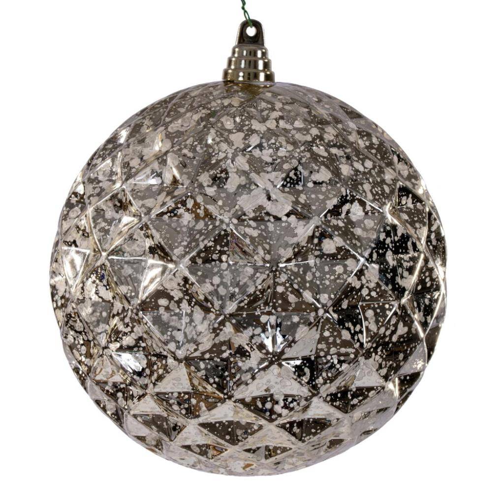 8" Champagne Diamond Mercury Christmas Ornament 1