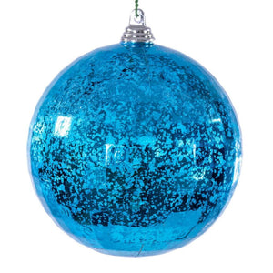 4" Turquoise Mirror Mercury Christmas Ornament (6 Pack) 1