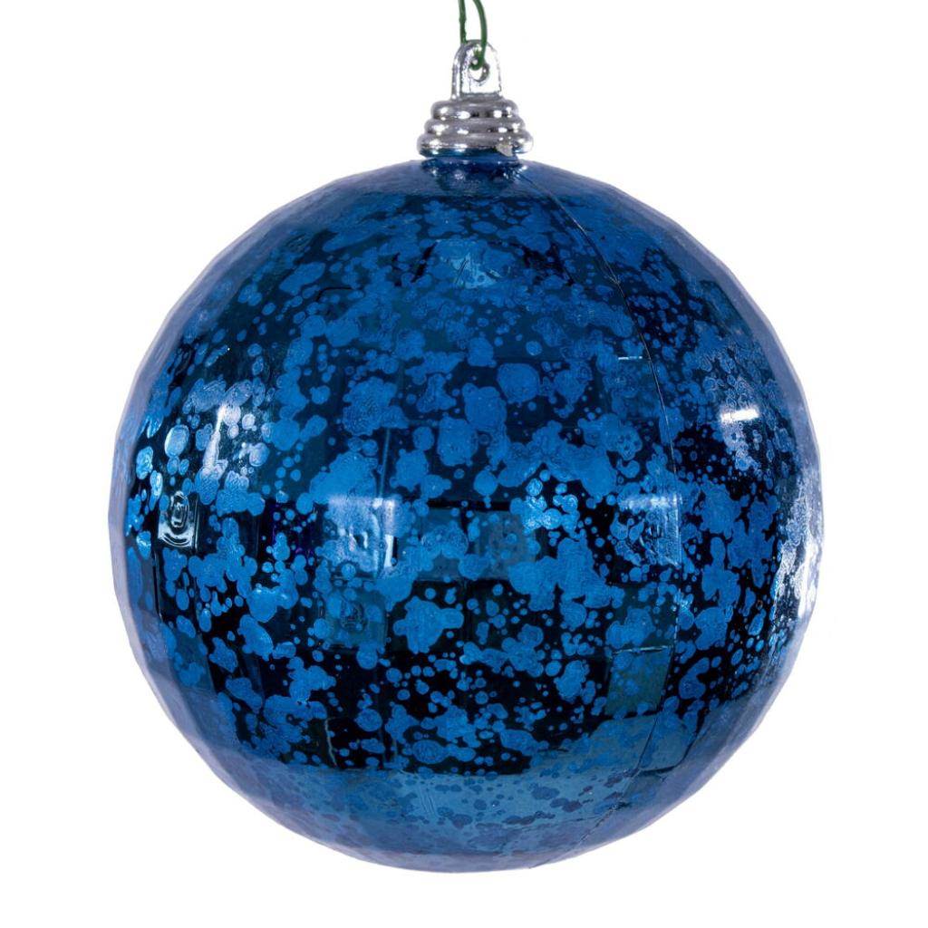 4" Midnight Blue Mirror Mercury Christmas Ornament (6 Pack) 1