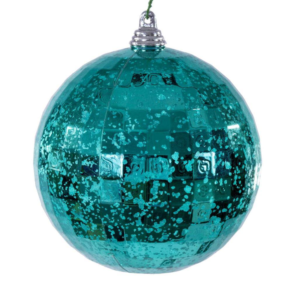 4" Teal Mirror Mercury Christmas Ornament (6 Pack) 1
