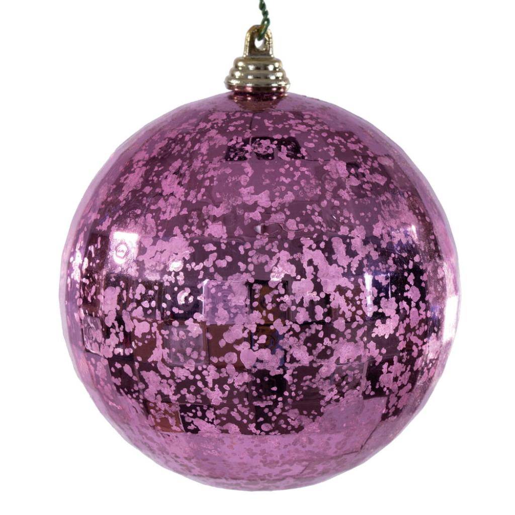 4" Pink Mirror Mercury Christmas Ornament (6 Pack) 1