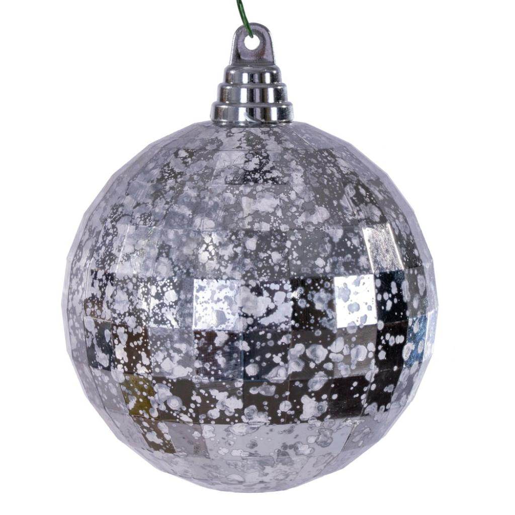 4.75" Silver Diamond Mercury Christmas Ornament (4 Pack) 1