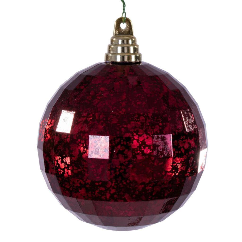 4.75" Burgundy Mirror Mercury Christmas Ornament (4 Pack) 1