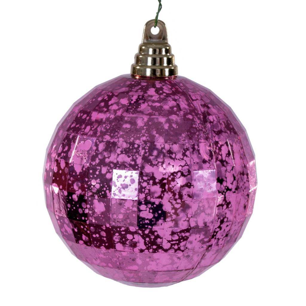 4.75" Pink Mirror Mercury Christmas Ornament (4 Pack) 1