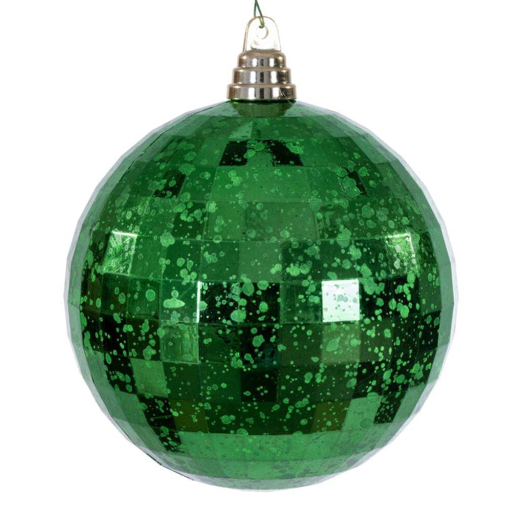 6" Green Mirror Mercury Christmas Ornament (2 Pack) 1