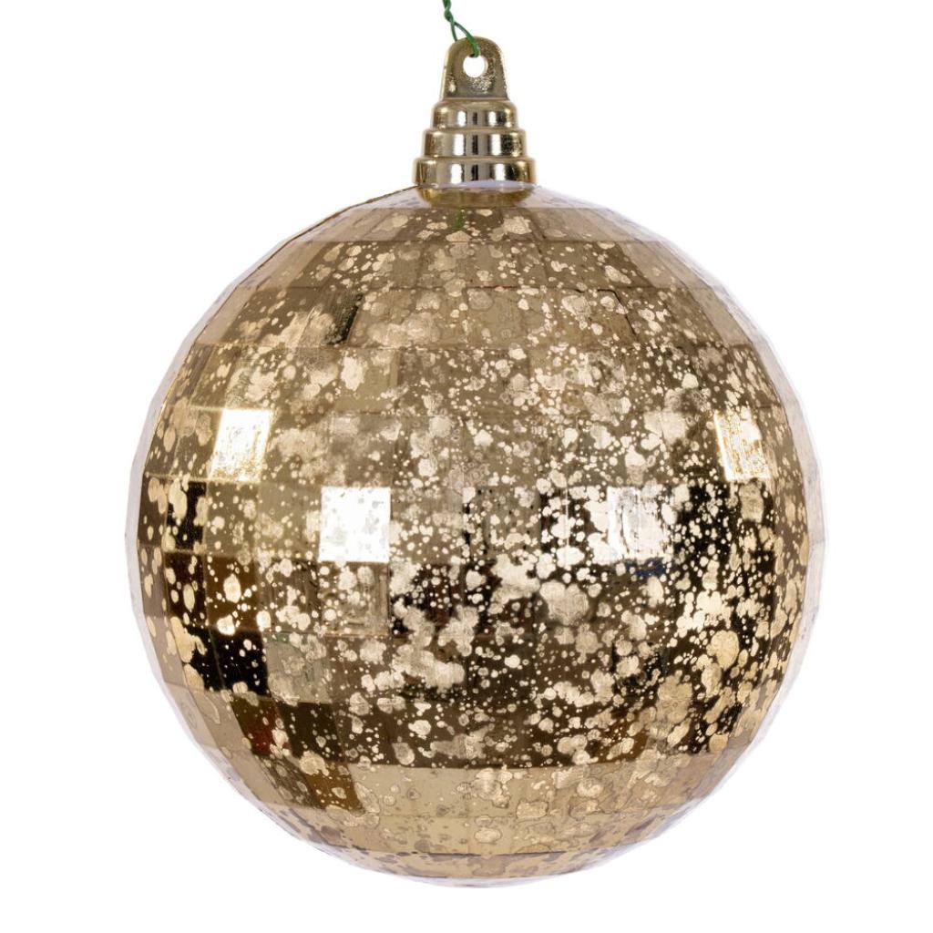 6" Gold Mirror Mercury Christmas Ornament (2 Pack) 1