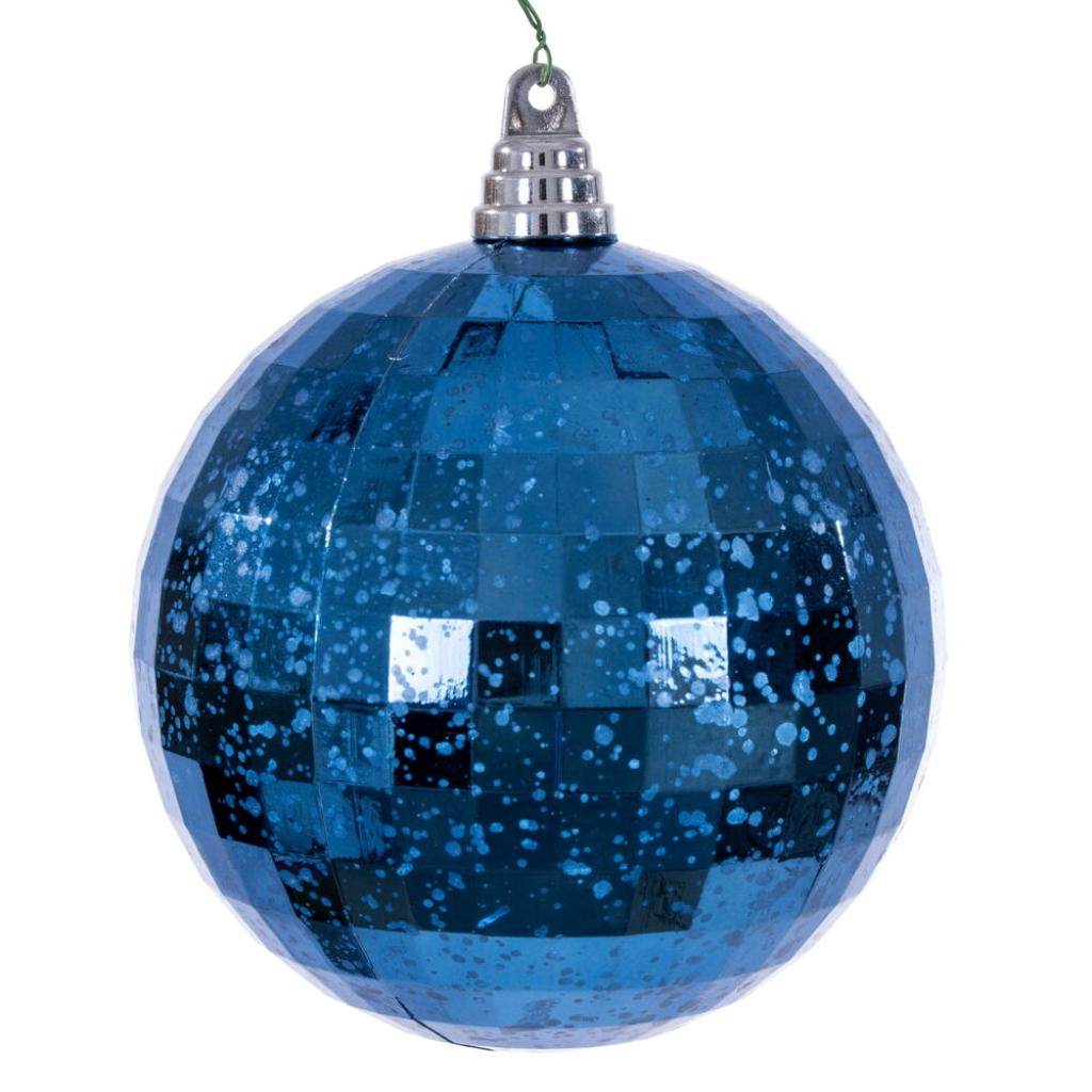 6" Midnight Blue Mirror Mercury Christmas Ornament (2 Pack) 1