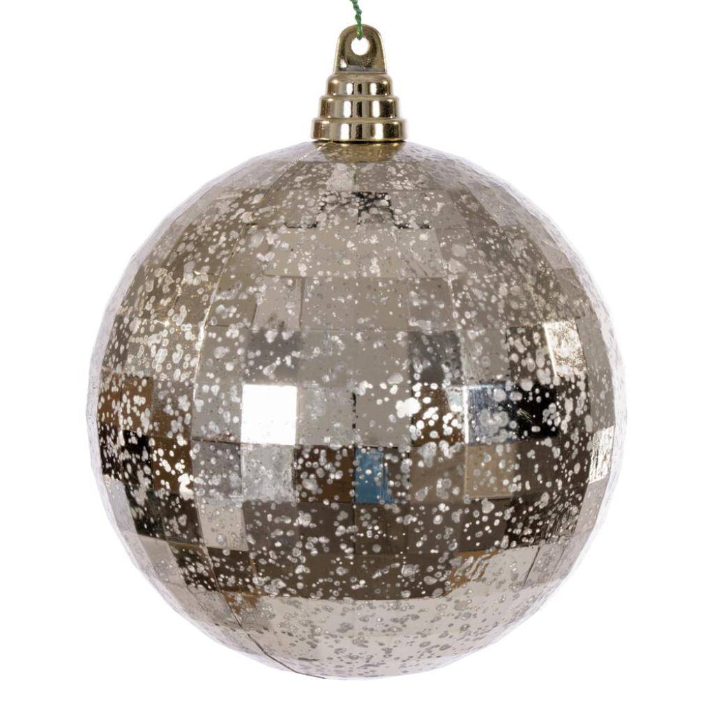 6" Champagne Mirror Mercury Christmas Ornament (2 Pack) 1
