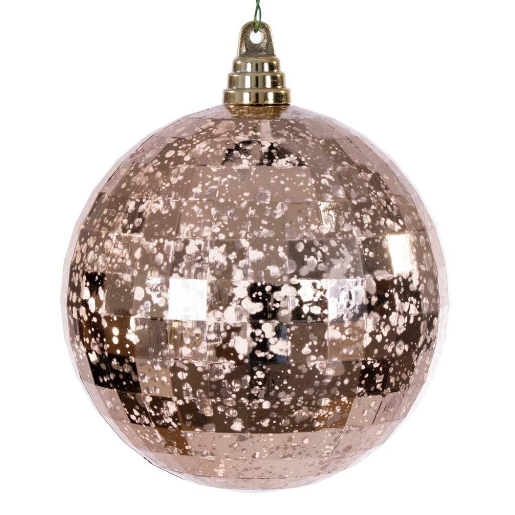6" Rose Gold Mirror Mercury Christmas Ornament (2 Pack) 1