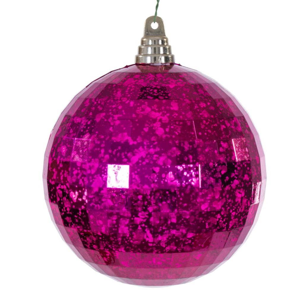 6" Fuchsia Diamond Mercury Christmas Ornament (2 Pack) 1