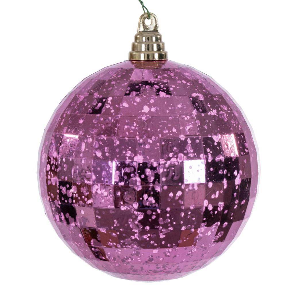 6" Pink Mirror Mercury Christmas Ornament (2 Pack) 1