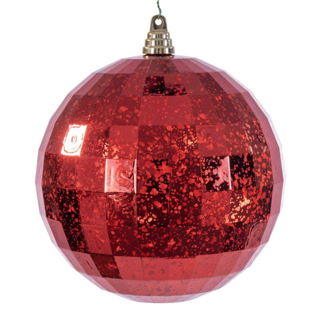 8" Red Diamond Mercury Christmas Ornament 1
