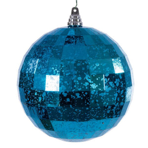 8" Turquoise Mirror Mercury Christmas Ornament 1