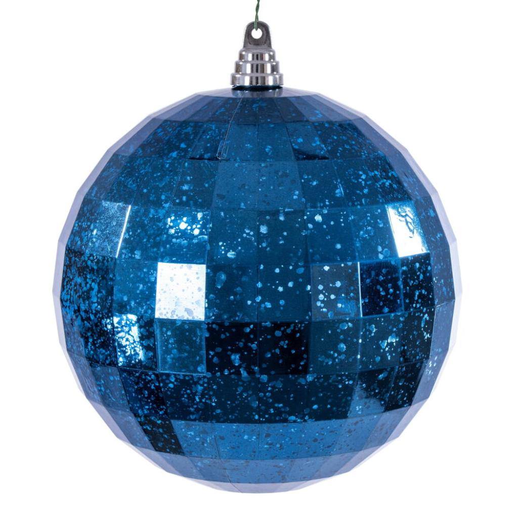 8" Midnight Blue Mirror Mercury Christmas Ornament 1