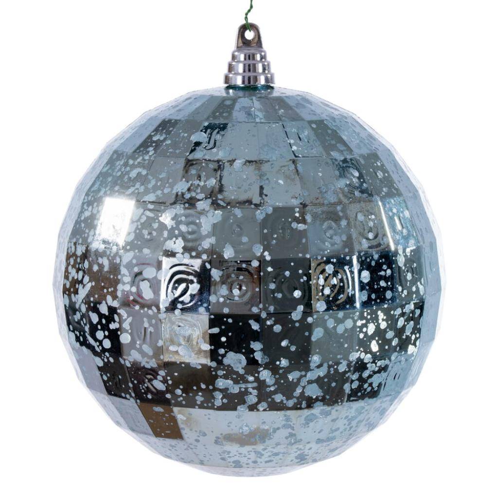 8" Baby Blue Mirror Mercury Christmas Ornament 1
