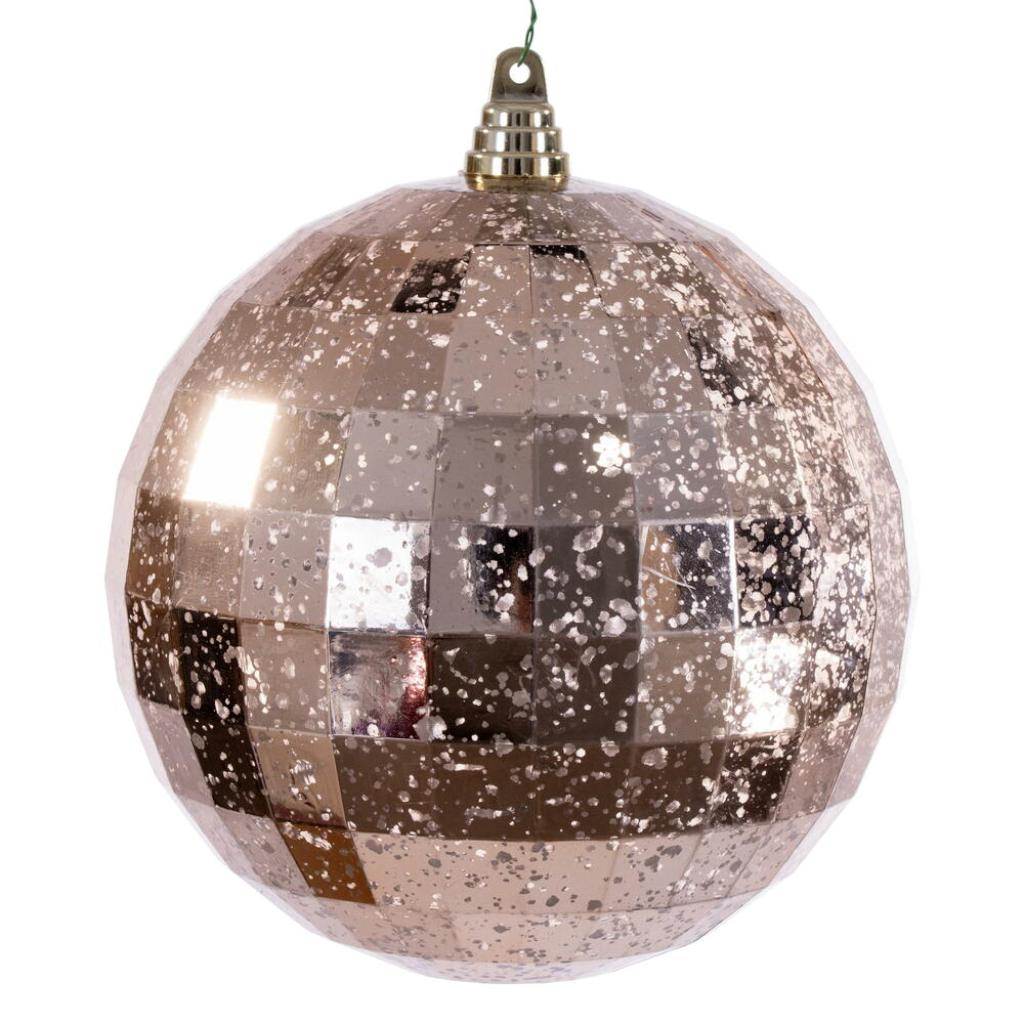 8" Rose Gold Mirror Mercury Christmas Ornament 1