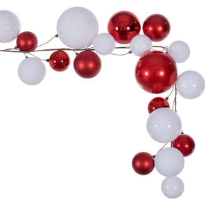 6' Red/White Ball Wire Garland 2
