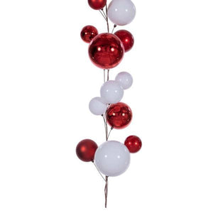 6' Red/White Ball Wire Garland 3