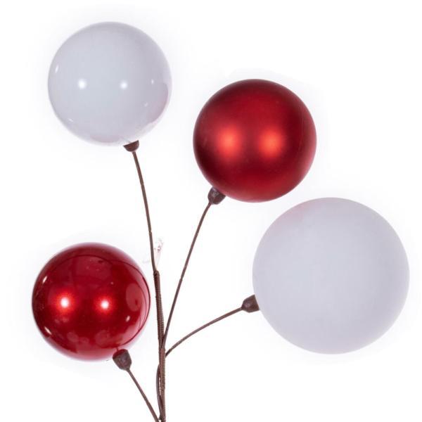 6' Red/White Ball Wire Garland 4