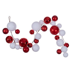 6' Red/White Ball Wire Garland 1