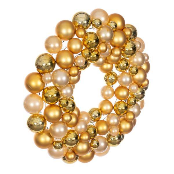 24" Gold Ball Ornament Christmas Wreath 3