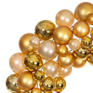24" Gold Ball Ornament Christmas Wreath 4