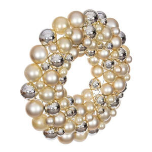 24" Champagne Ball Ornament Christmas Wreath 3