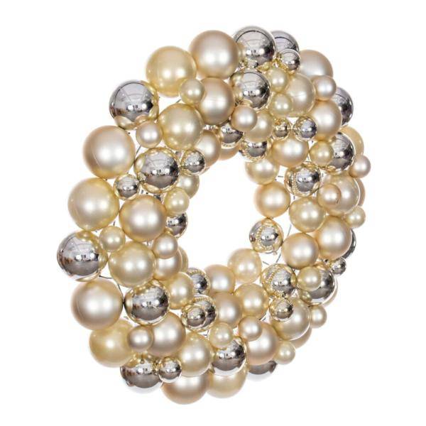 24" Champagne Ball Ornament Christmas Wreath 3